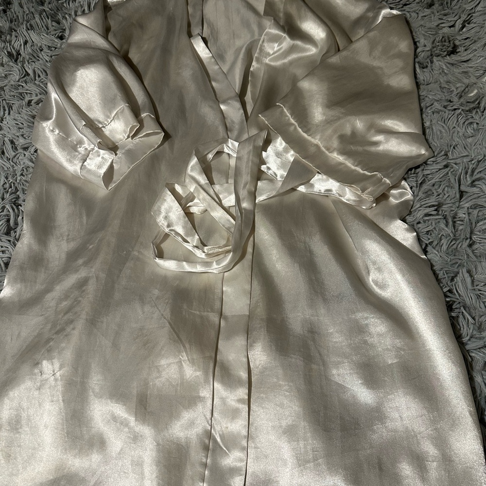 Elegant Cream Satin Robe